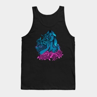 Beautiful Girl holding Oni Mask Tank Top